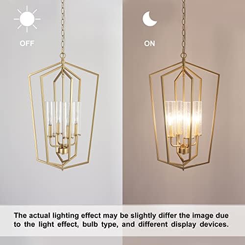 ZEVNI Gold 4-Light Chandelier Pendant Light