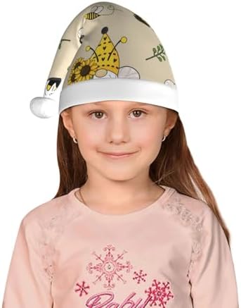Salelf Gnomes Bees Sunflowers Santa Hat for Kids
