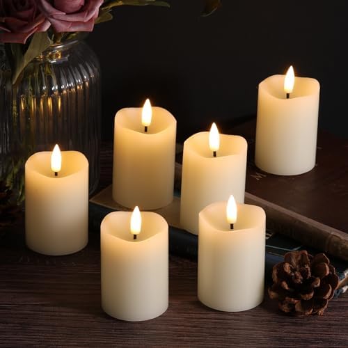 Eywamage Timer Flameless Votive Candles 2x3 Inch 6 Pack