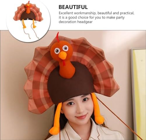 EXCEART Thanksgiving Turkey Hat Costume for Kids
