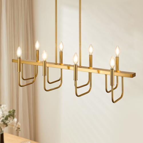 Niloah 8 Light Brushed Gold Chandelier Modern
