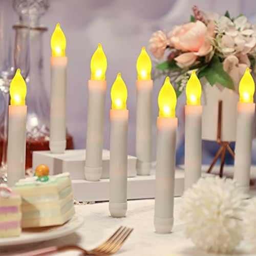 Macarrie 108 Piece Flameless LED Taper Candles Battery Operated with Flickering Light