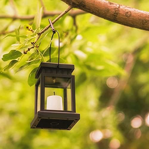 Dycica Solar Lanterns Outdoor Hanging LED Candle Lights with Stakes