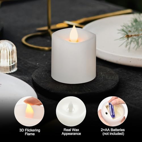 Real Wax LED Flameless Candles 3x3 with Remote Control