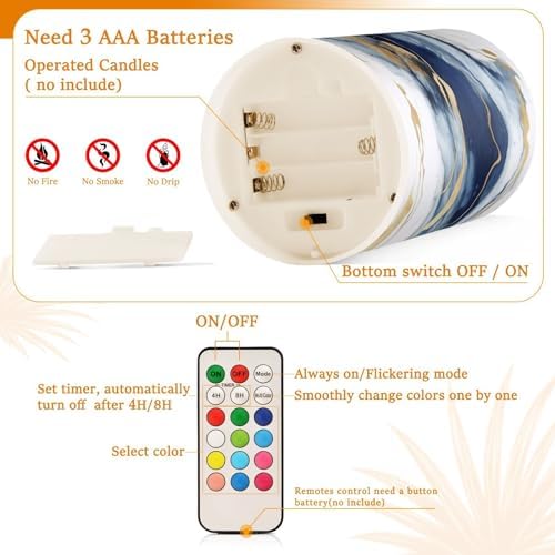 BOENLE Flameless Candles with Remote Timer Set of 2