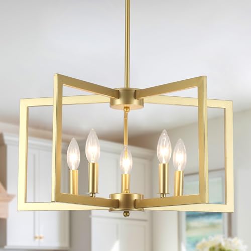 Modern 5 Light Gold Chandeliers for Dining Room