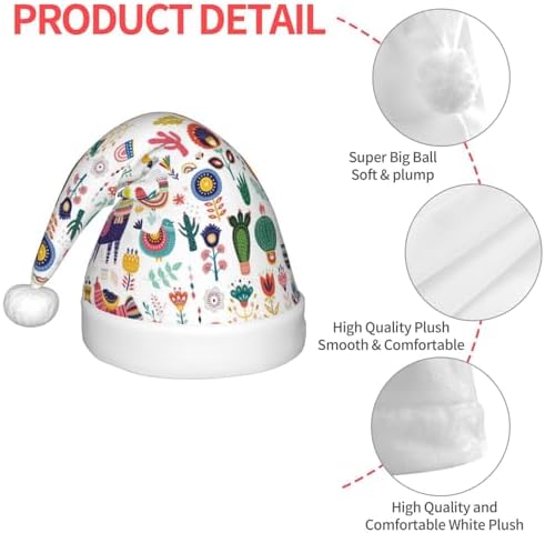 Salelf Alpaca Flower Santa Hat for Kids Baby Christmas Headwear