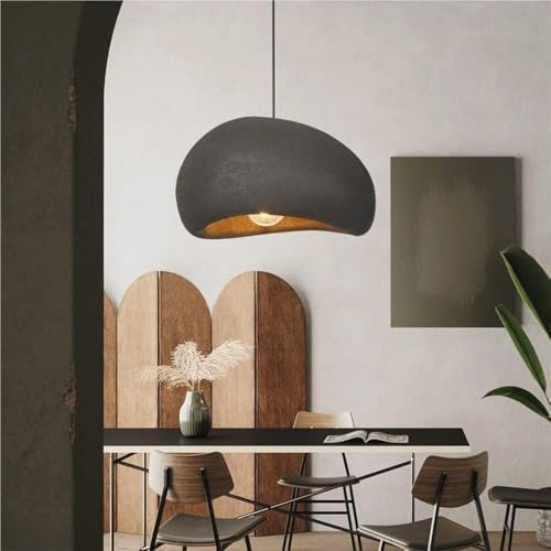 Wabi-Sabi Resin Chandelier Modern Pendant Light Black 40cm