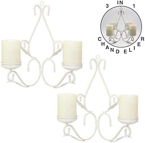 GiveU 3 in 1 Lighting Chandelier Set of 2 White