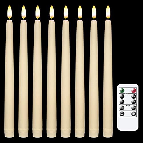 IMAGE 12 Pcs Flameless Taper Candles with Remote Control