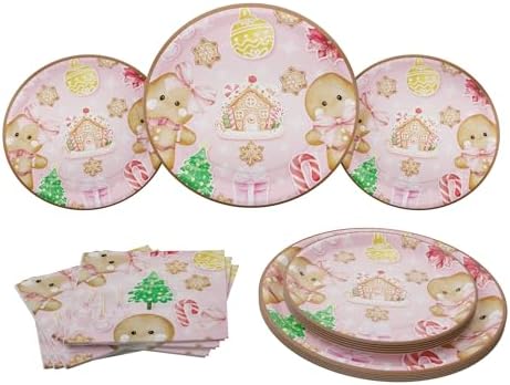 Gingerbread Party Plates and Napkins 52Pcs