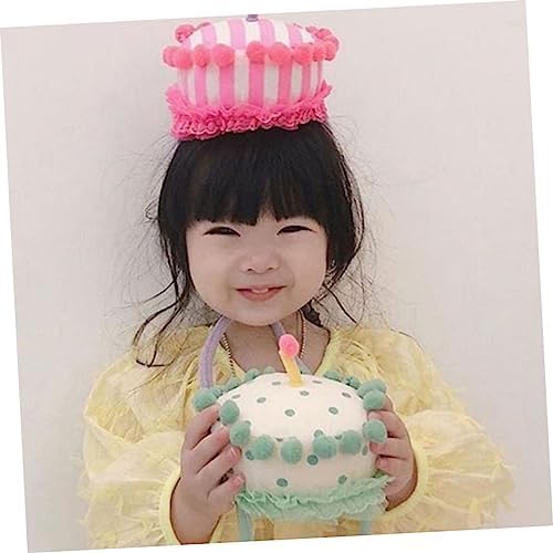 Toyvian Birthday Cake Hat for Boys and Girls Striped Design