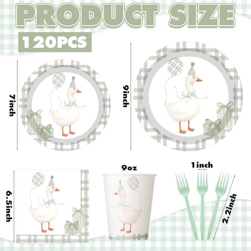 Havawish 120 Pcs Silly Goose Party Plates Set