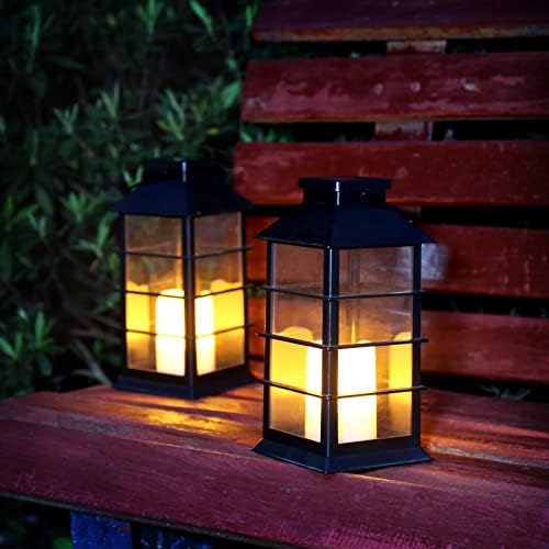 2 Pack Waterproof LED Hanging Lanterns for Yard Decor