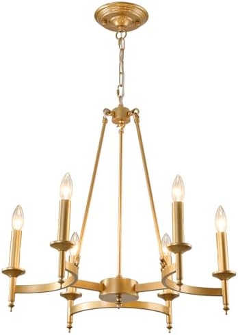 24 Inch Modern Gold Chandelier 6 Light