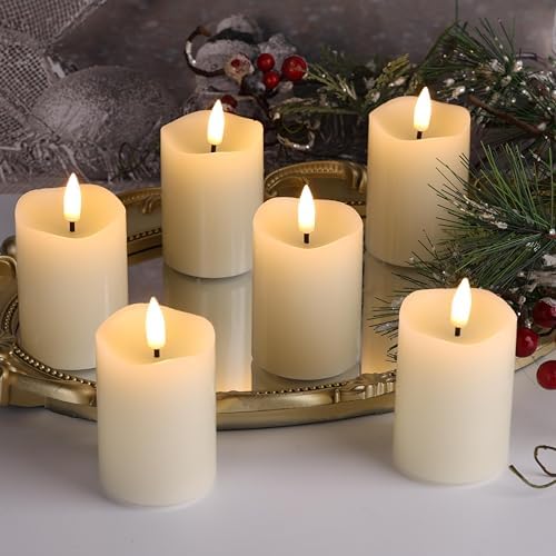 Eywamage Timer Flameless Votive Candles 2x3 Inch 6 Pack