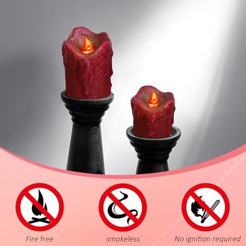 DEVSYWAX Flameless Pillar Candles Set of 3 Real Wax LED