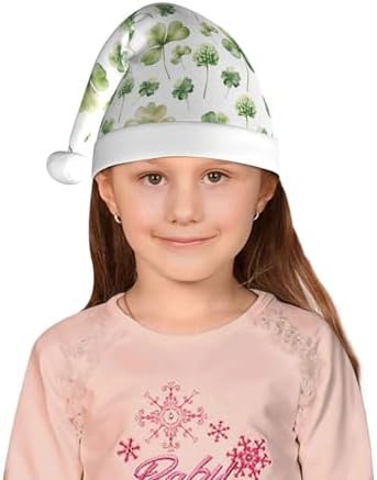 St Patricks Day Santa Hat for Kids Baby Christmas Plush Headwear