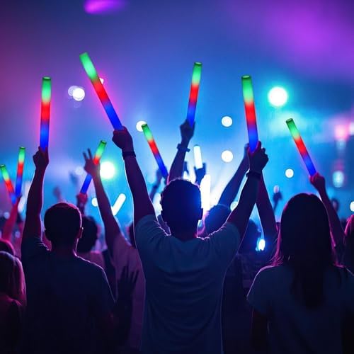 AOWDIAO 100 Pcs 16 Inch Foam LED Glow Sticks