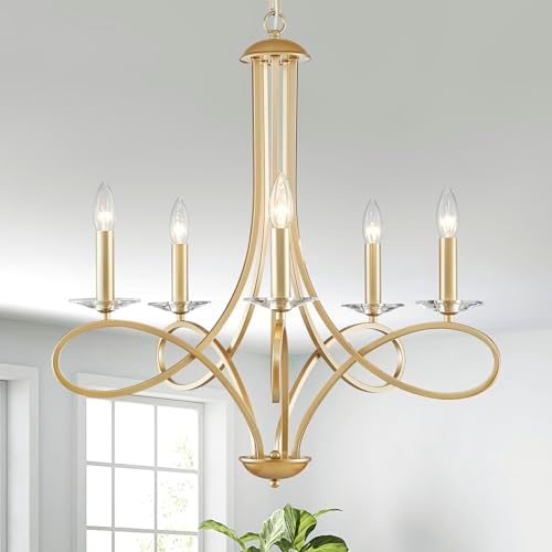 Saint Mossi 5-Lights Gold Chandelier with Adjustable Chain