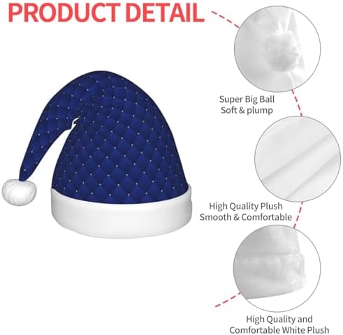 Navy Blue Santa Hat for Kids Baby Christmas Hats Plush Holiday Hat
