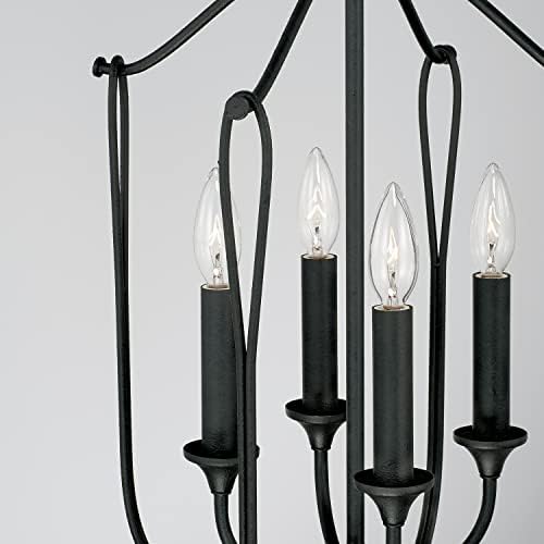 Capital Lighting 541641BI Bentley Transitional Chandelier 4-Light 240W Black Iron