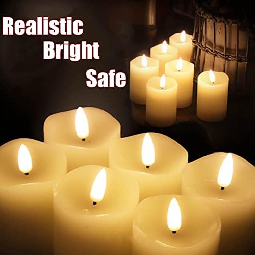 Eywamage Timer Flameless Votive Candles 2x3 Inch 6 Pack