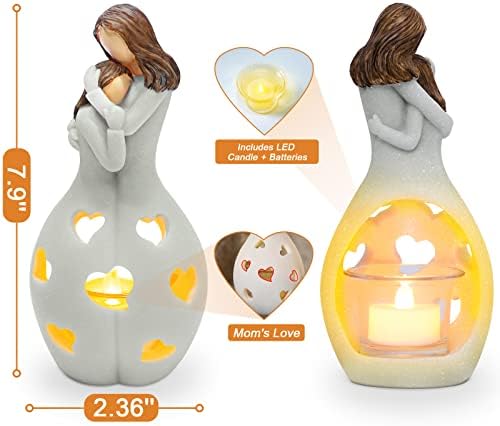 Impouo Heart Shaped Flameless Candle Holder Set