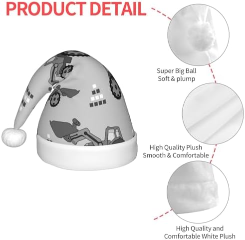 Salelf Gray Tractor Santa Hat for Kids