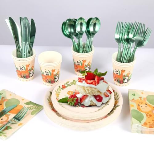 Zyzyphor Jungle Party Plate Set 175 PCS 25 Guests