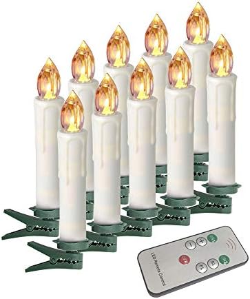 LEEHON Flameless Taper Candles with Remote Control Set of 10 Warm White