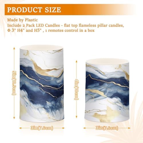 BOENLE Flameless Candles with Remote Timer Set of 2