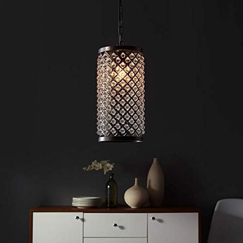 Country Farm Beach Chandelier Pendant Ceiling Light Fixture Black Steel Glass