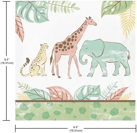 Trendware Safari Baby Animal Birthday Plates Napkins Set Serves 16