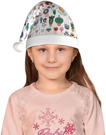Salelf Alpaca Flower Santa Hat for Kids Baby Christmas Headwear