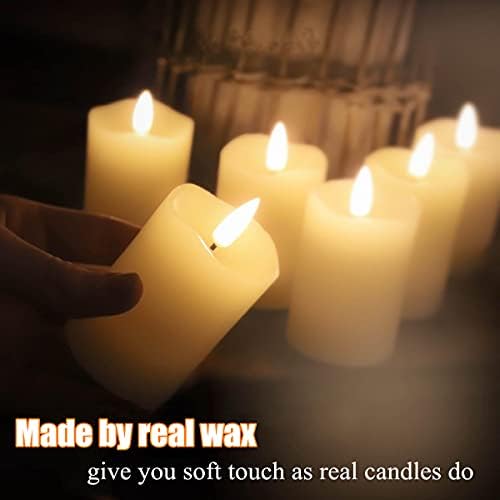 Eywamage Timer Flameless Votive Candles 2x3 Inch 6 Pack