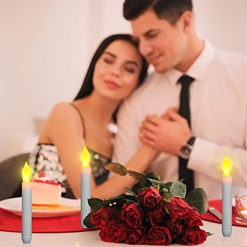 Macarrie 108 Piece Flameless LED Taper Candles Battery Operated with Flickering Light