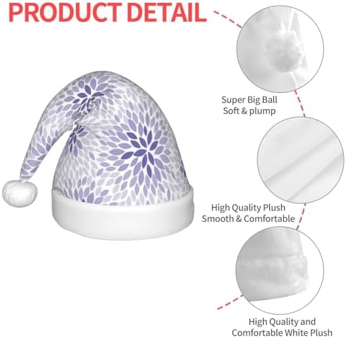 Salelf Lilac Flowers Santa Hat for Kids Christmas Plush Hat