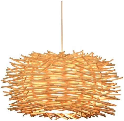 Boho Style Bird Nest Rattan Chandelier Ceiling Light