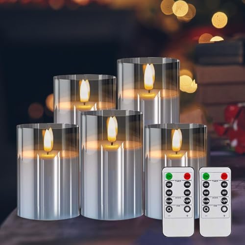 Sudifor Grey Flameless Candles 5 Pack Set