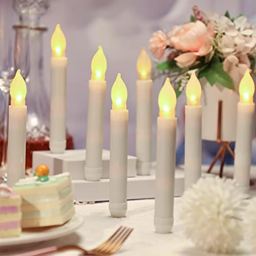 Macarrie 60 Pcs Flameless LED Taper Candles with Warm Light 1