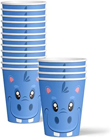 Hippo Birthday Party Tableware Set for 16 Guests