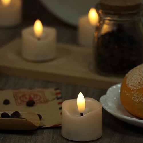 12 Pack Flameless Votive Candles with LED Tea Lights Warm White Battery Operated