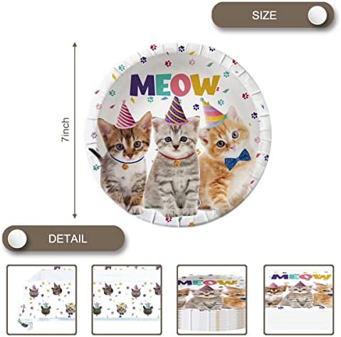 OULUN Cat Party Plates and Napkins Set