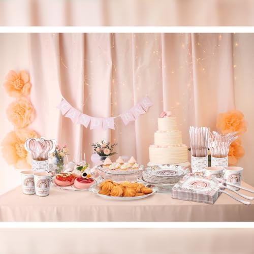 Ziliny 350 Pcs Boho Baby Shower Tableware Set