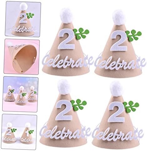 MERRYHAPY 4pcs Non Woven Birthday Party Hats for Kids