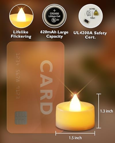 Homemory Flameless LED Tea Lights with Remote and Timer