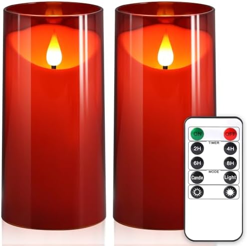 NURADA Flameless Candles with Remote Timer 2 Pack