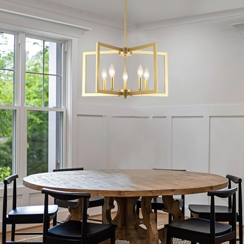 Modern 5 Light Gold Chandeliers for Dining Room