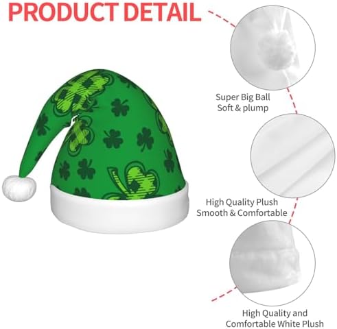 St Patricks Day Santa Hat for Kids Baby Plush Christmas Headwear